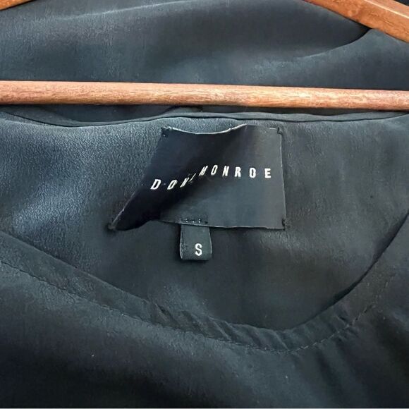 Dona Monroe Black Silk Shift Dress Tunic - Picture 7 of 7